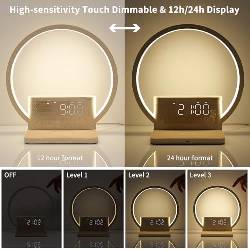 Blonbar Bedside Lamp | Sunrise Alarm Clock with 10W Wireless Charger