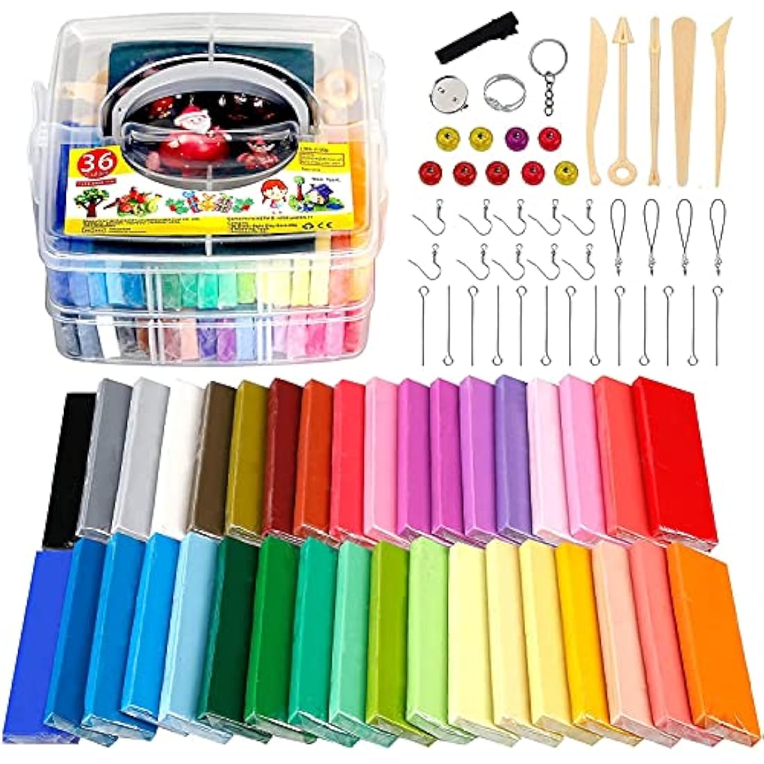 36 Colours Polymer Clay Kit – Non-Toxic DIY Modeling Clay