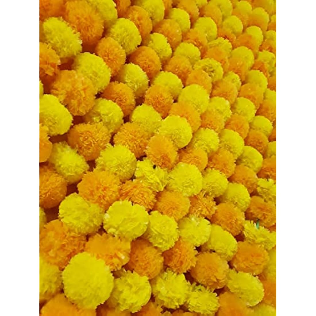 Decoration Craft 5ft Artificial Marigold Flower Garlands - 5 Pack Bulk Set