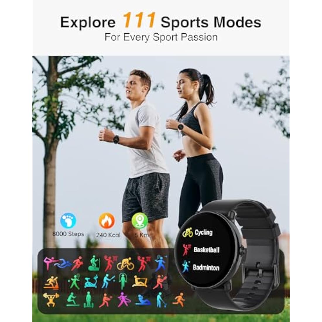 Gerpeng Smart Watch for Men – 1.43” AMOLED Display with Bluetooth Call