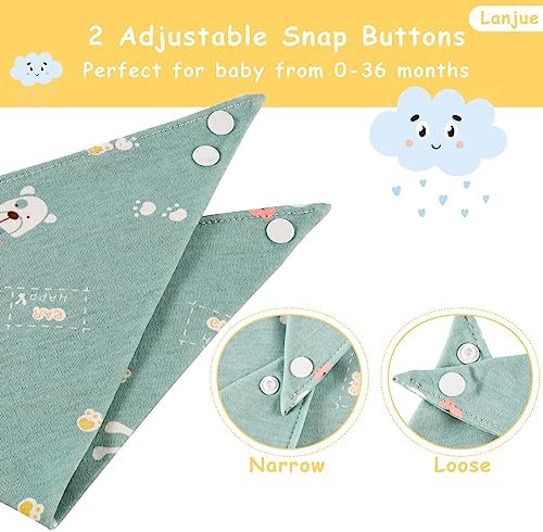 Baby Bandana Dribble Bibs | 10-Pack Absorbent Cotton Bibs