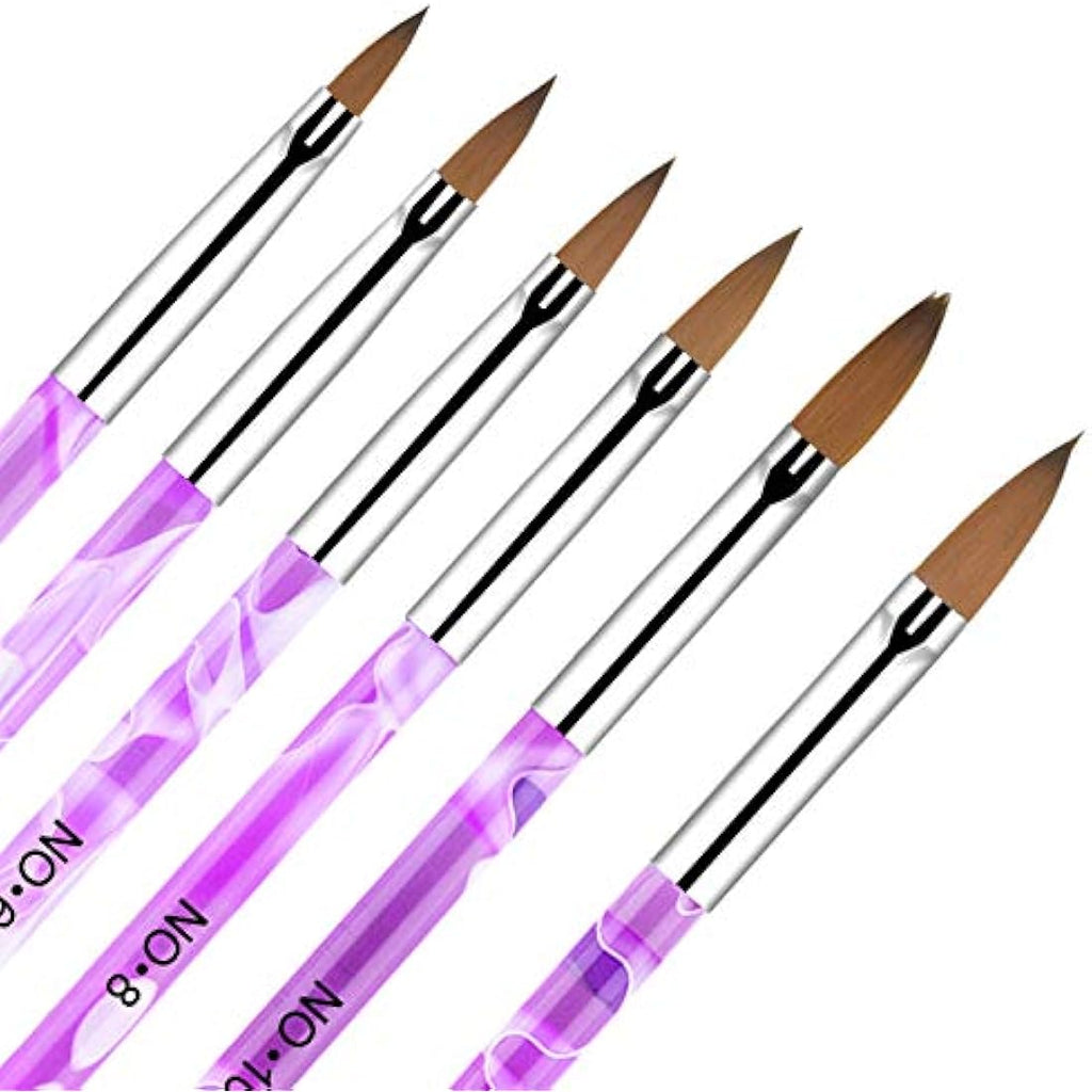 Makartt 6-Piece Nail Art Brush Set | UV Gel & Acrylic Builder Brushes