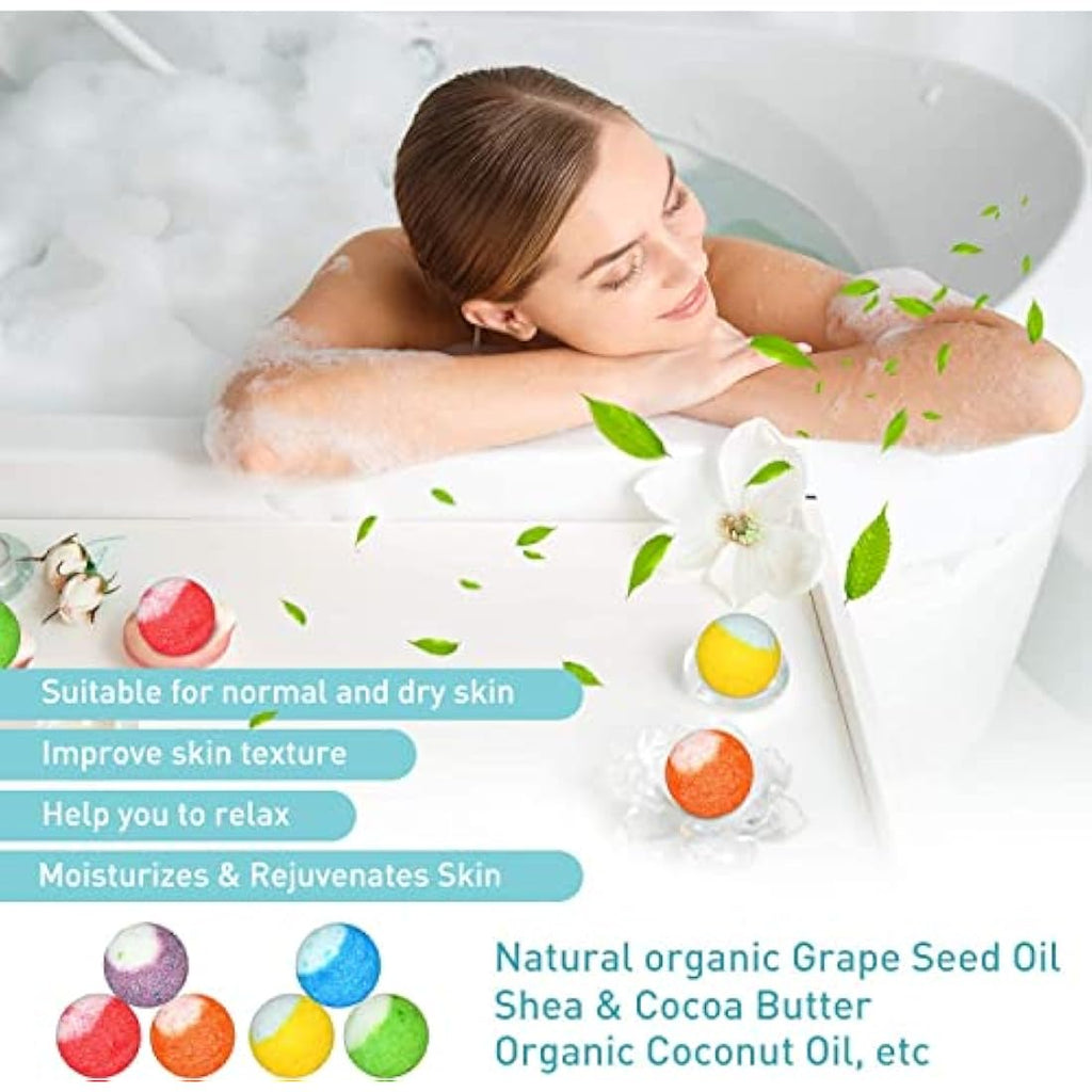 PickMora 30 Pcs Organic Bath Bomb Gift Set – Handmade Vegan Spa Kit