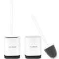 ASOBEAGE Silicone Toilet Brush - Wall-Mounted Quick-Dry Holder, 2-Pack