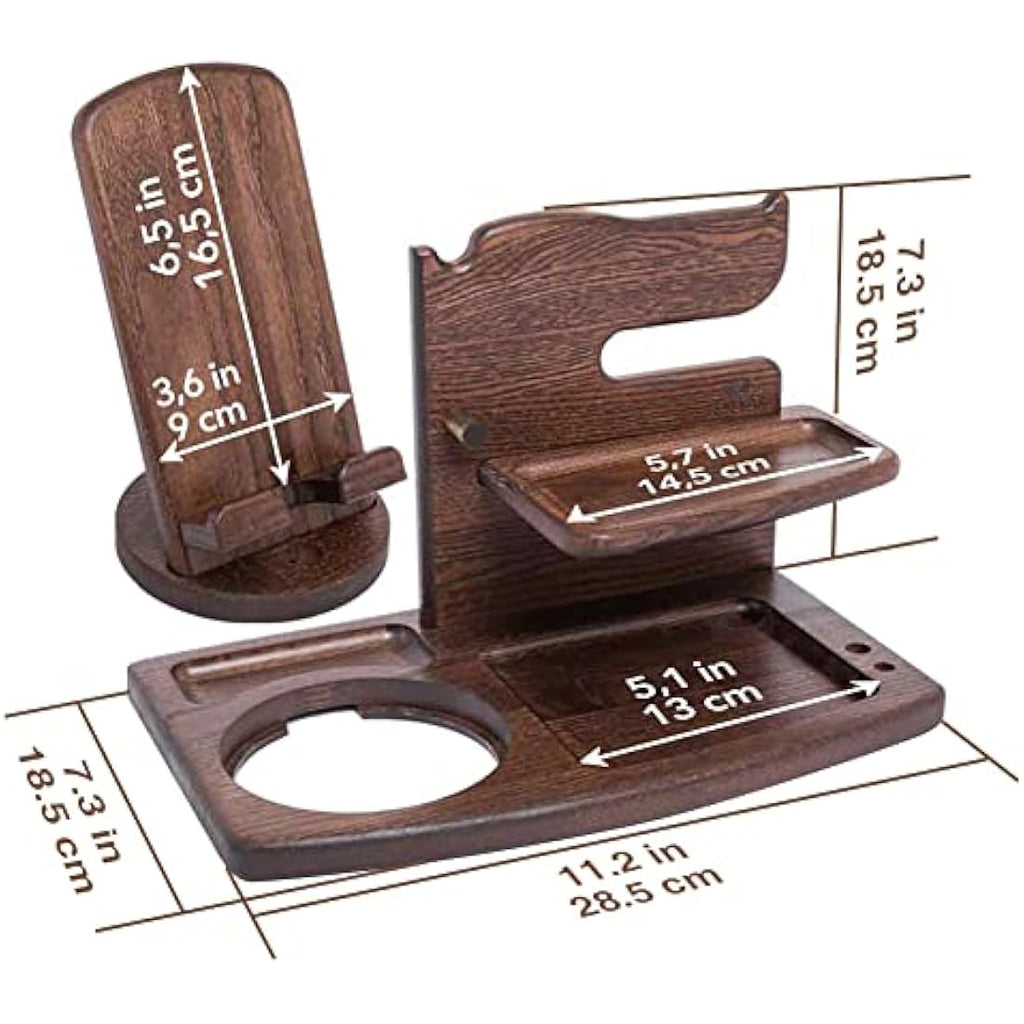 Jolof Store Wood Phone Docking Station – Bedside Nightstand Organiser