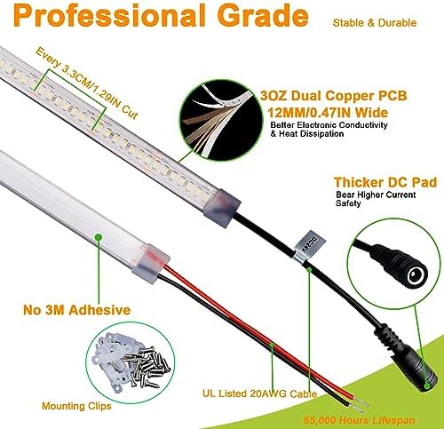 JOYLIT 24V LED Strip Lights | 4000K Natural White IP67 Waterproof 5M