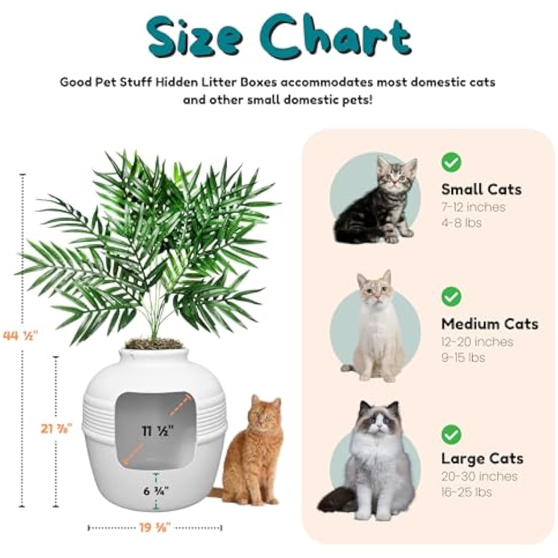 Good Pet Stuff Hidden Litter Box – Enclosed Planter with Odor Filter