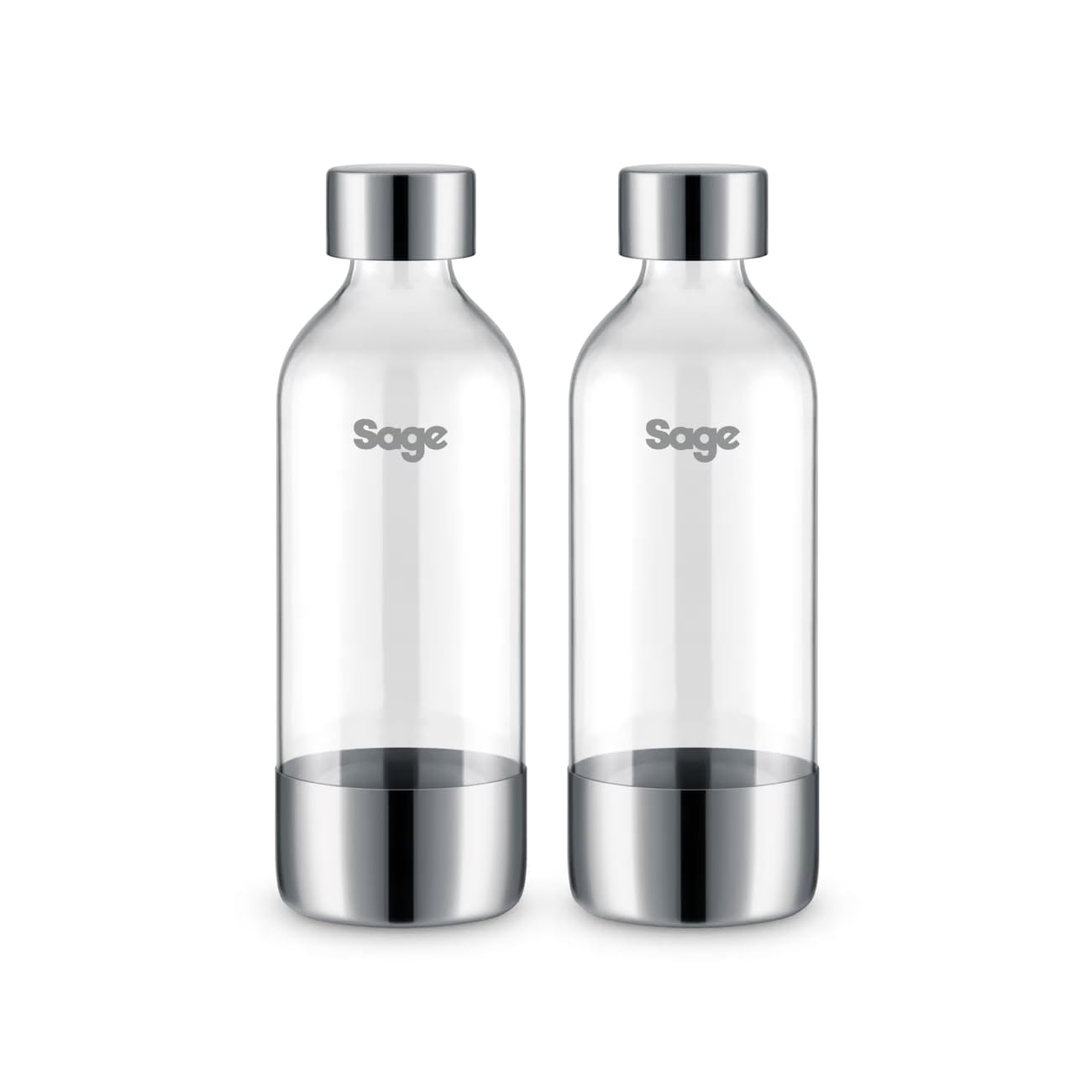 Sage InFizz 1L Carbonation Bottles - 2 Pack, Brushed Stainless Steel