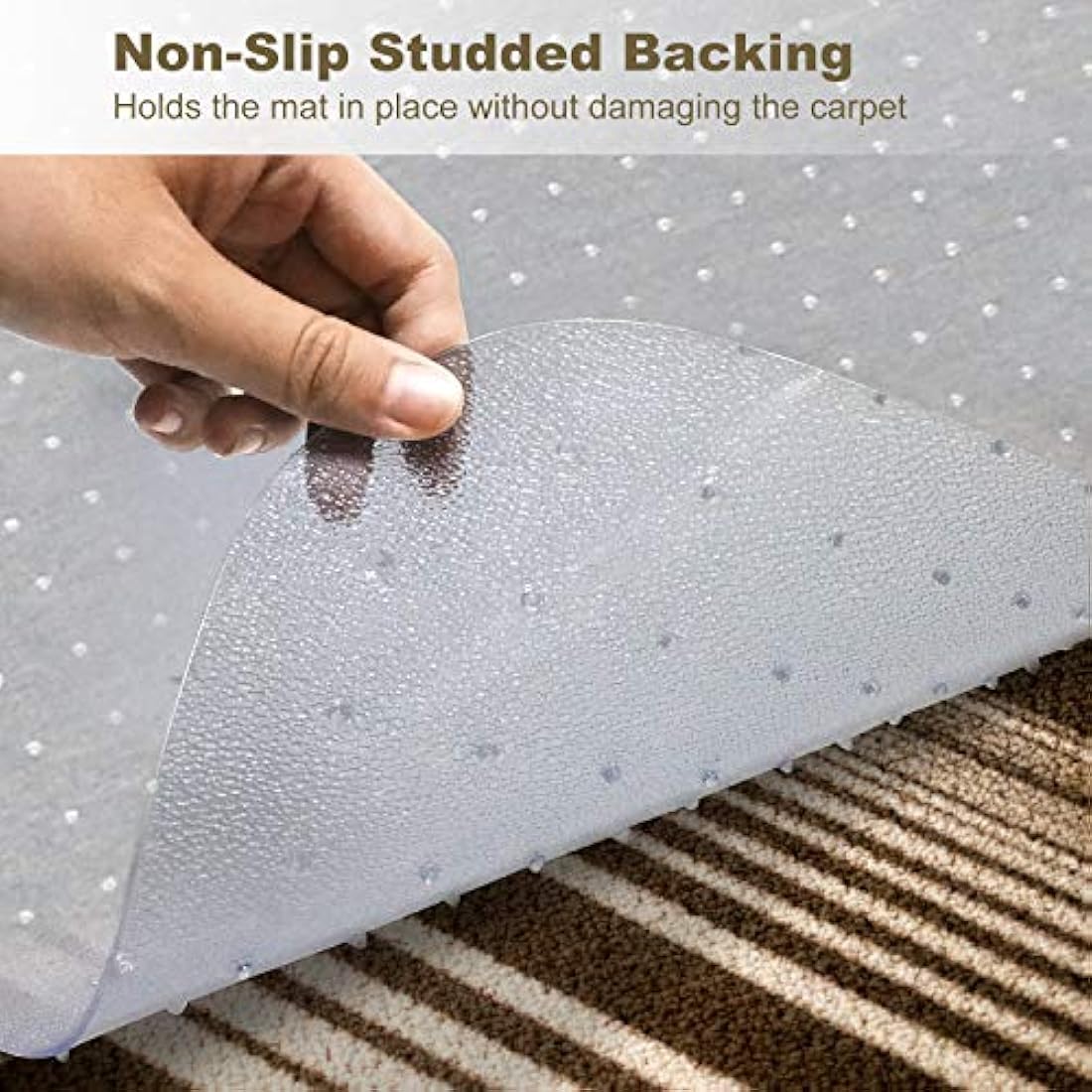 Office Chair Mat for Carpets | Thick PVC Studded, 36"x48"