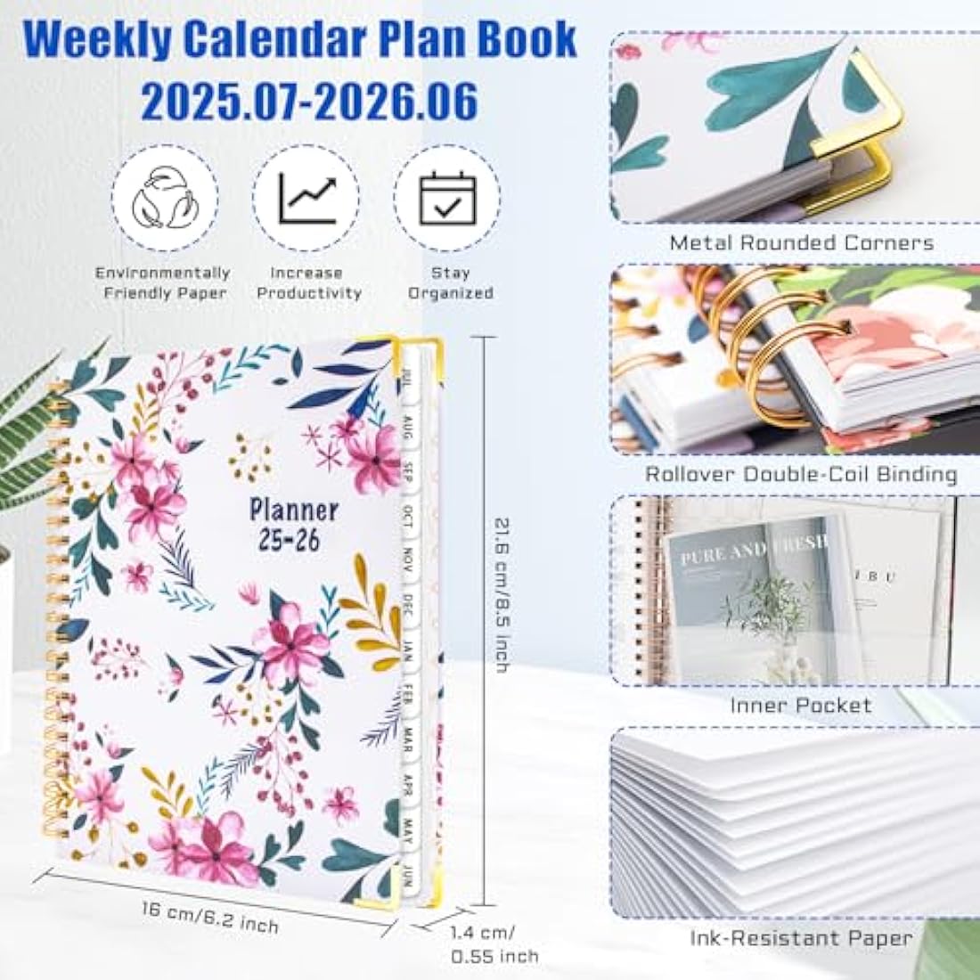 BLESWIN 2025-2026 Academic Diary | A5 Weekly Planner Spiral Bound