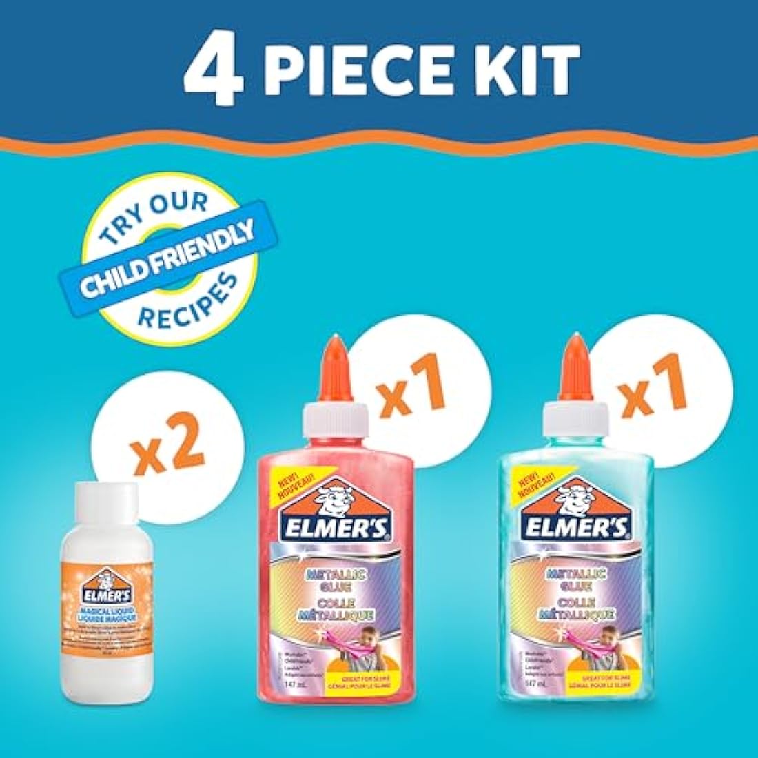 Elmer’s Metallic Slime Kit | Washable DIY Craft Set with Activator