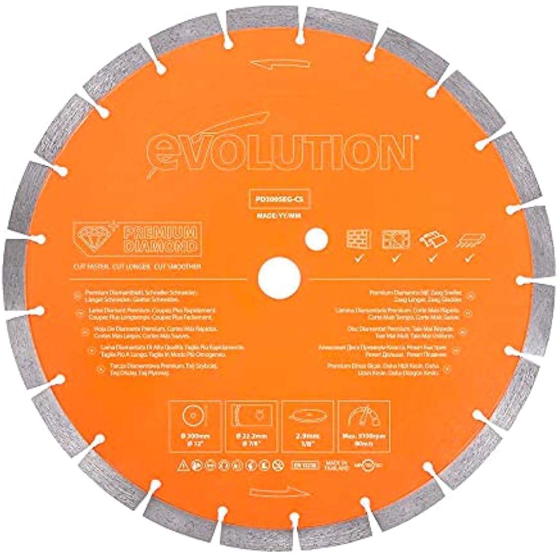 Evolution PD300SEG-CS 300mm Diamond Blade for Concrete and Steel
