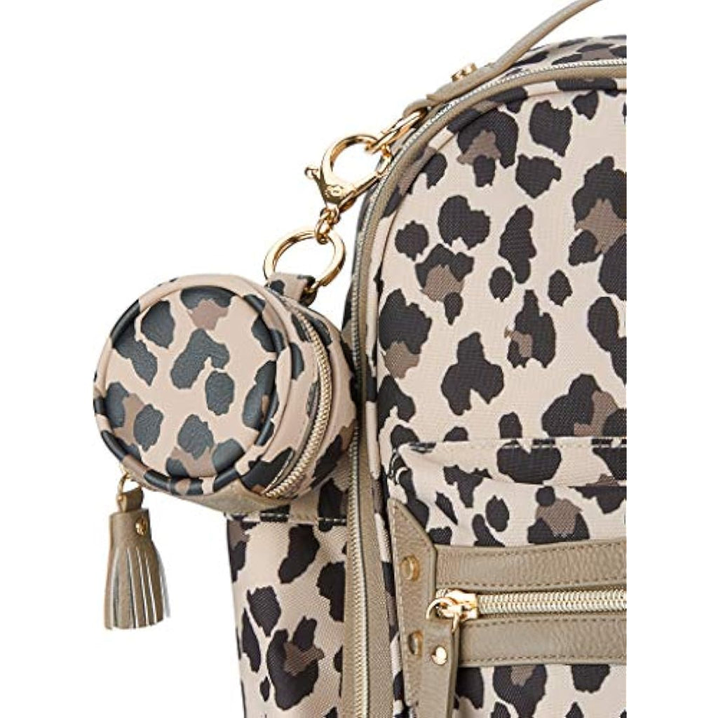 Itzy Ritzy Pacifier Case Charm Pod – Leopard Print Diaper Bag Clip