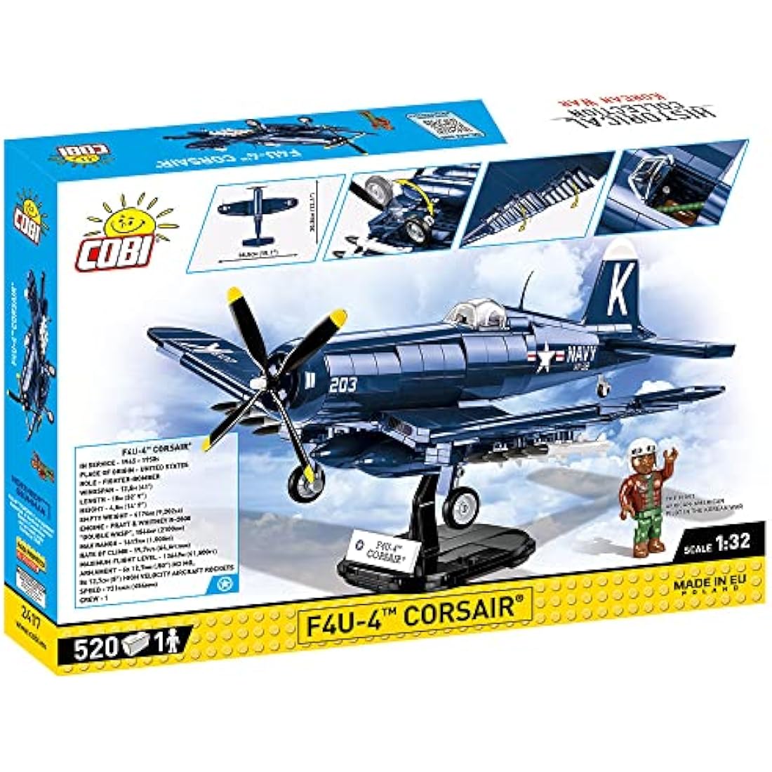 F4U-4 Corsair Building Blocks Aviation Model Kit – Jolof Store (520 Pcs)