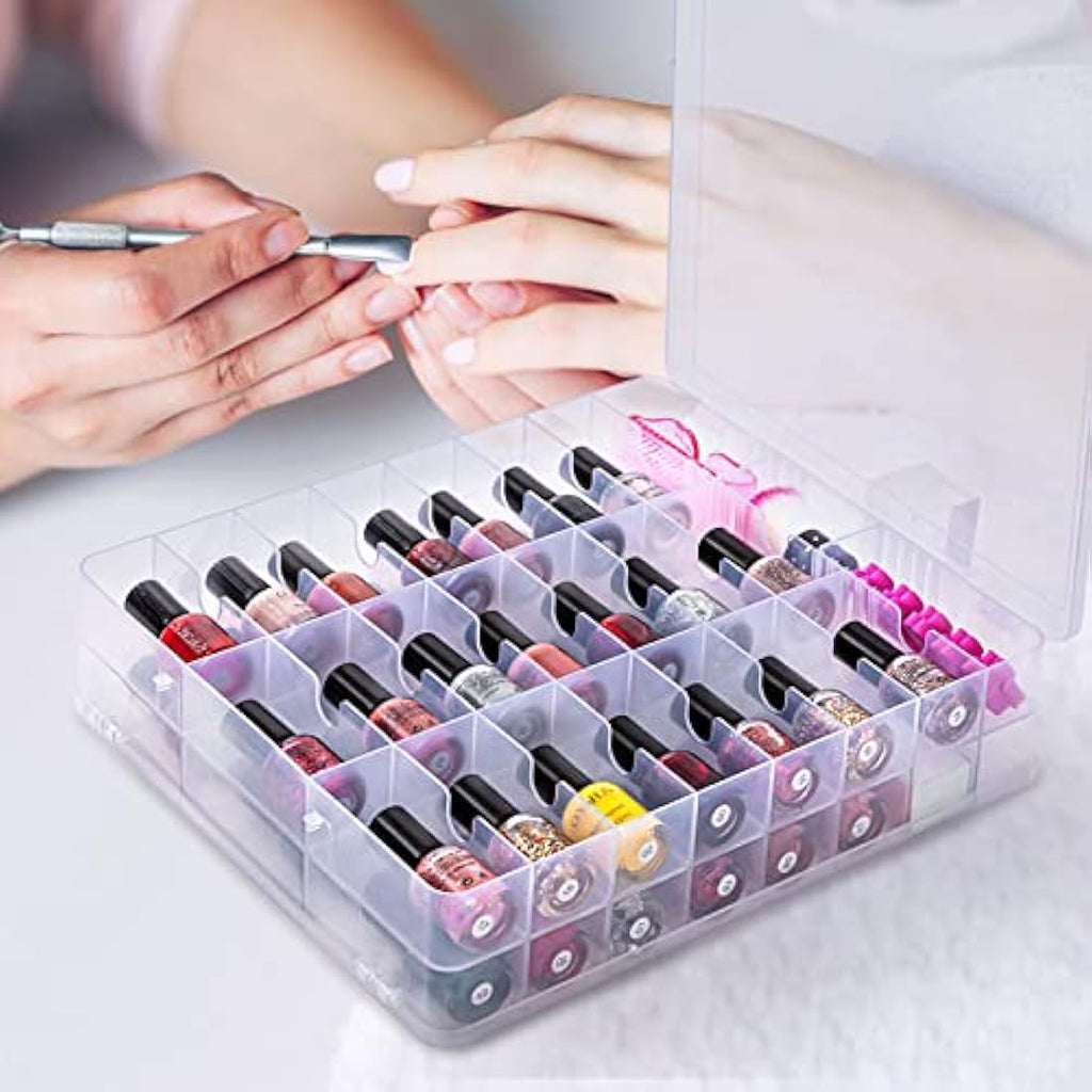 DreamGenius Nail Polish Organizer | 48 Bottle Clear Storage Case