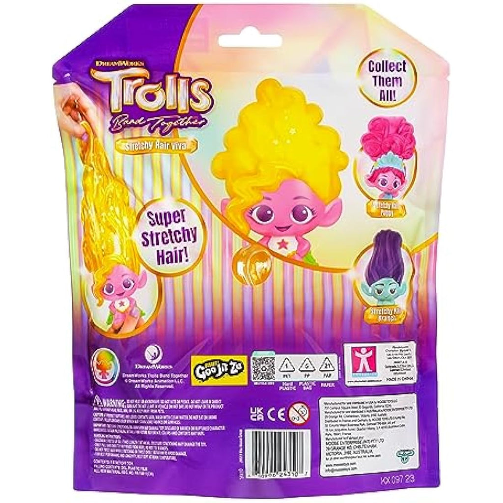 DreamWorks Trolls Band Together Stretchy Hair Viva – Squishy Glitter Doll