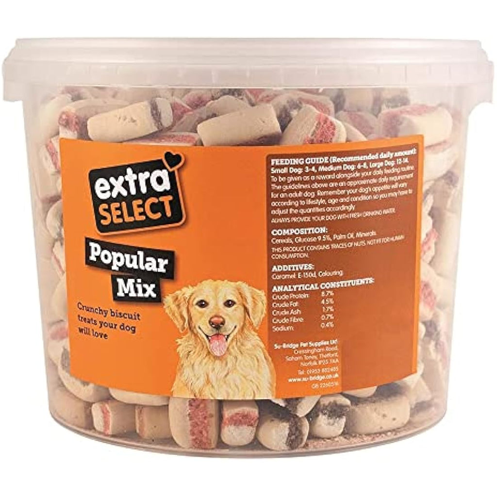 Extra Select Popular Mix Dog Treat Biscuits - Crunchy Pet Snacks, 3L
