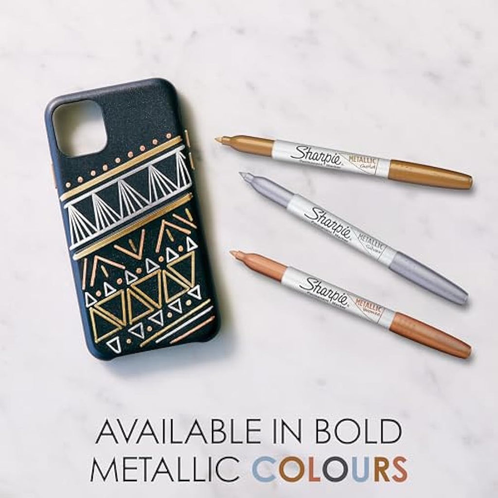Sharpie Metallic Permanent Markers | Fine Point Silver Ink | 12 Count