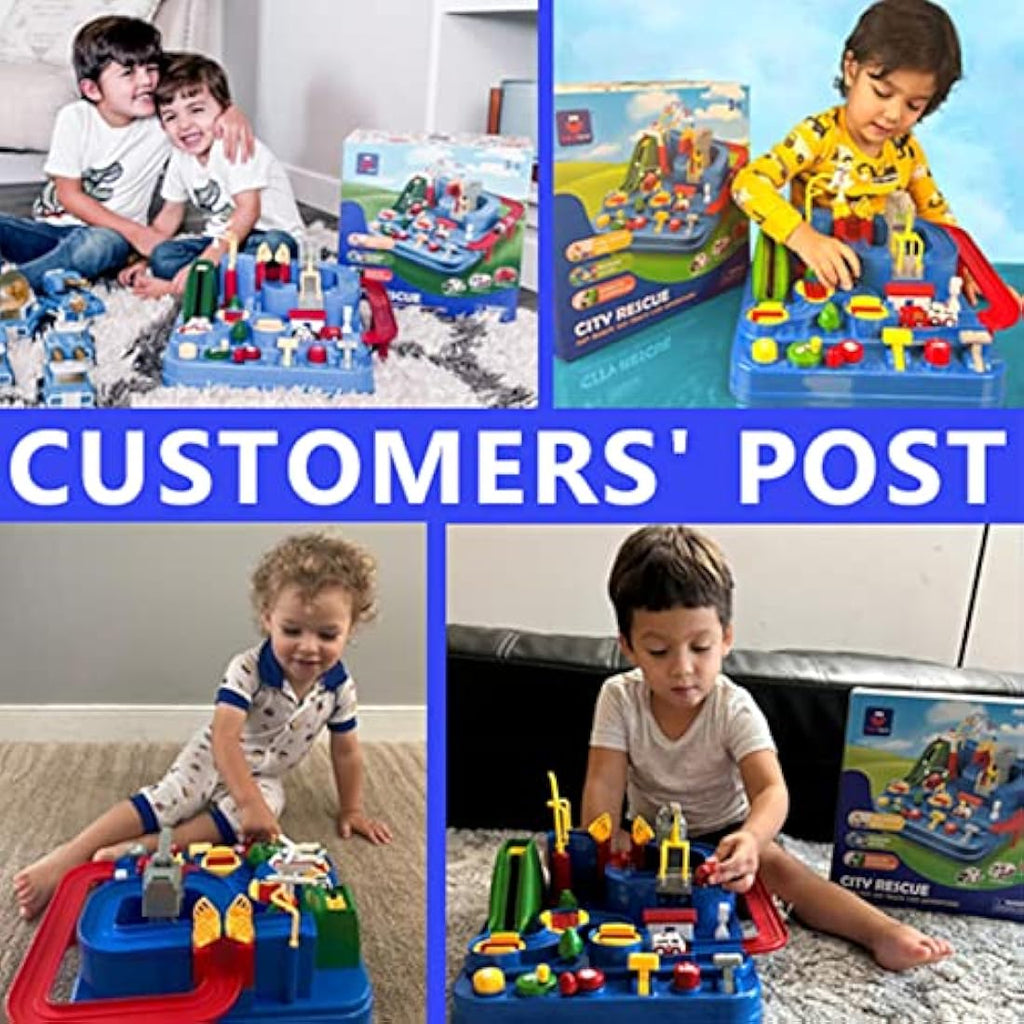 hahaland Kids Car Race Track – Large Montessori Educational Toy Playset