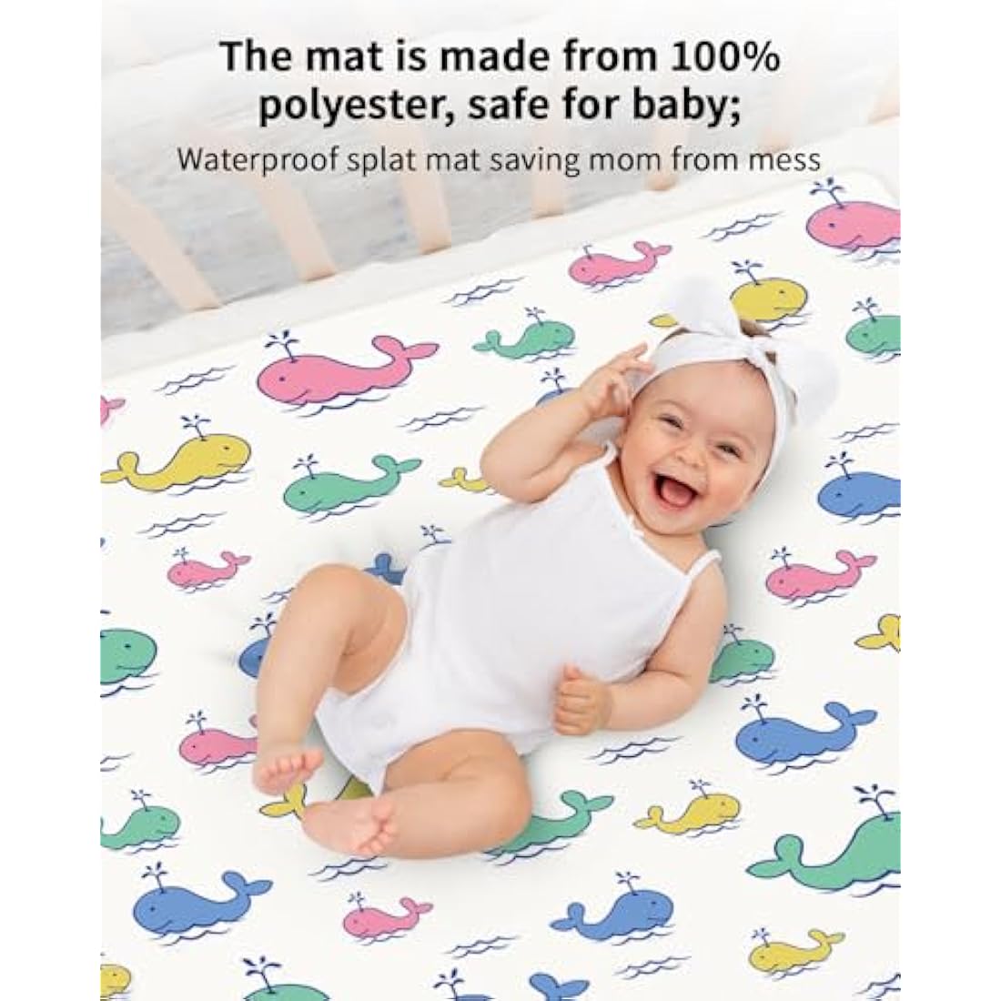 High Chair Splat Mat – 51" Waterproof Non-Slip Baby Mess Mat