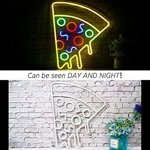 Jolof Store Pizza Neon Light Sign - Yellow LED Acrylic Wall Decor, 16x14in