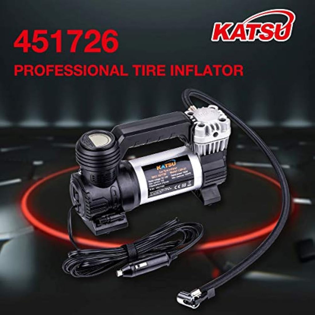 KATSU 12V Portable Digital Car Tyre Inflator | 120PSI Air Compressor