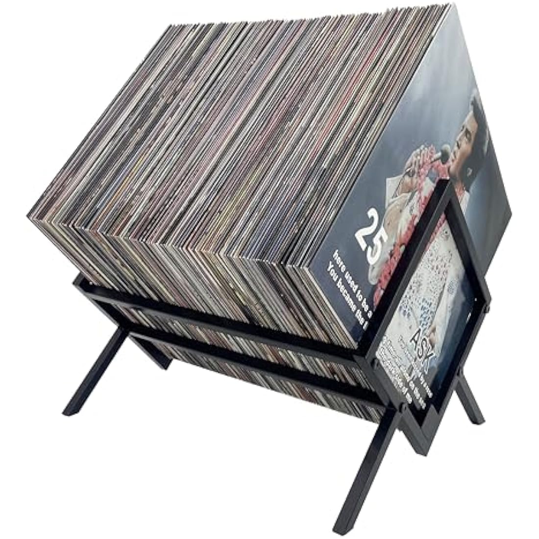 Jolof Store Vinyl Record Storage Holder – Metal 70 LP Album Display Stand