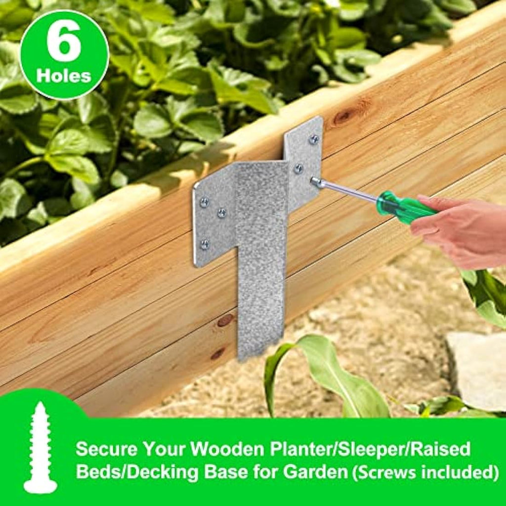 Dijia 20-Pack Heavy Duty Galvalume Railway Sleeper Brackets – 16.3" Stakes