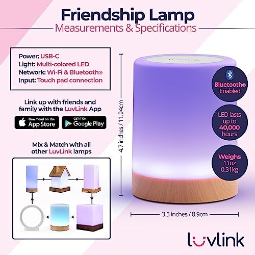 LuvLink Friendship Lamp v2 - Long Distance WiFi Touch Light (Set of 2)