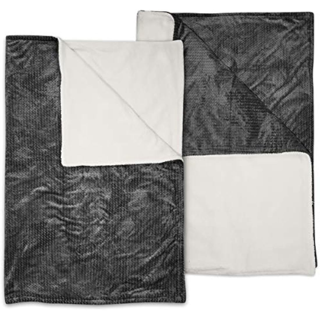 Navaris Heated Throw Electric Blanket - Grey/White Faux Fur - 180x130cm