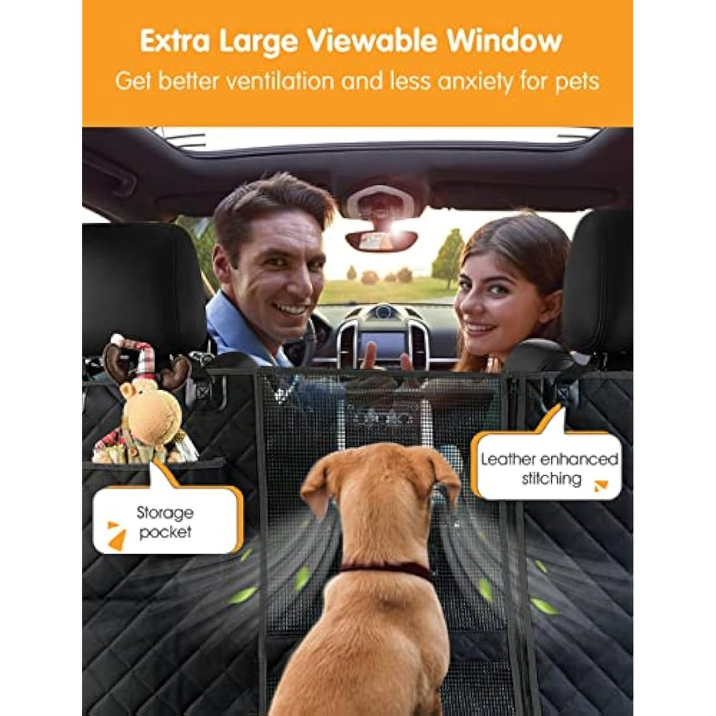 NZONPET 4-in-1 Dog Car Seat Cover | Waterproof Back Seat Hammock - Black