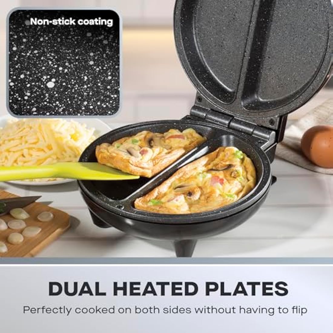 Daewoo Deep Fill Omelette Maker – Dual Non-Stick Electric Cooker, 750W