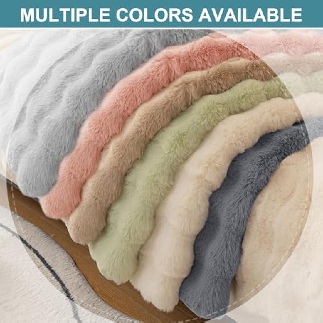 SHANNA Thick Rabbit Plush Sofa Cover – Non-Slip Faux Fur Sectional Slipcover