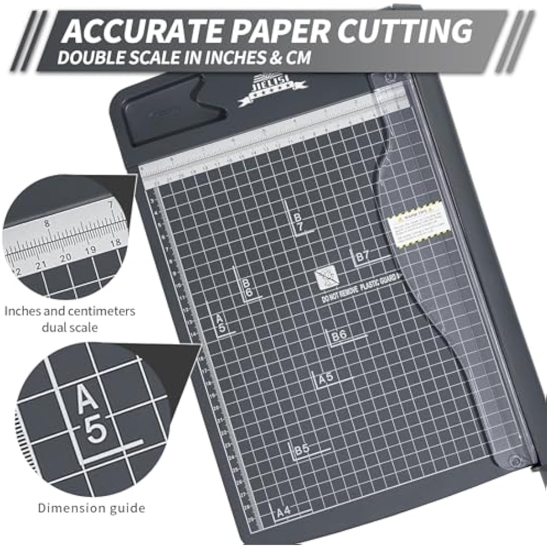 JIELISI 12-Inch Guillotine Paper Cutter | 12-Sheet Heavy Duty Trimmer