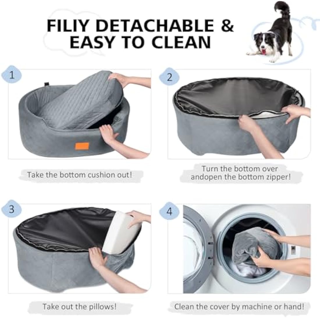 Dog Car Seat – Large Pet Booster Bed for SUV & Car, Gray