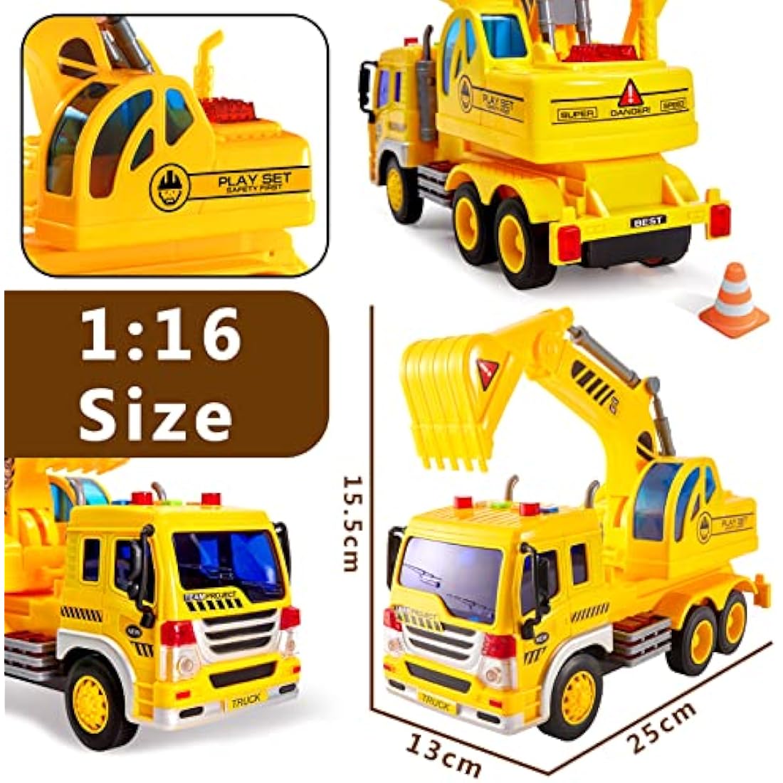 Jolof Store Kids Toy Digger – Construction Truck with Lights & Sounds