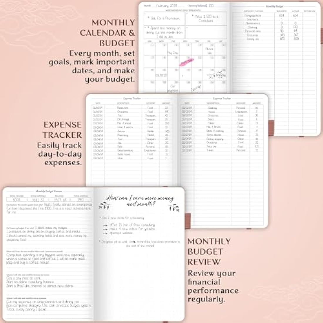 Legend Budget Planner – Vegan Leather Financial Organizer, Rose Gold