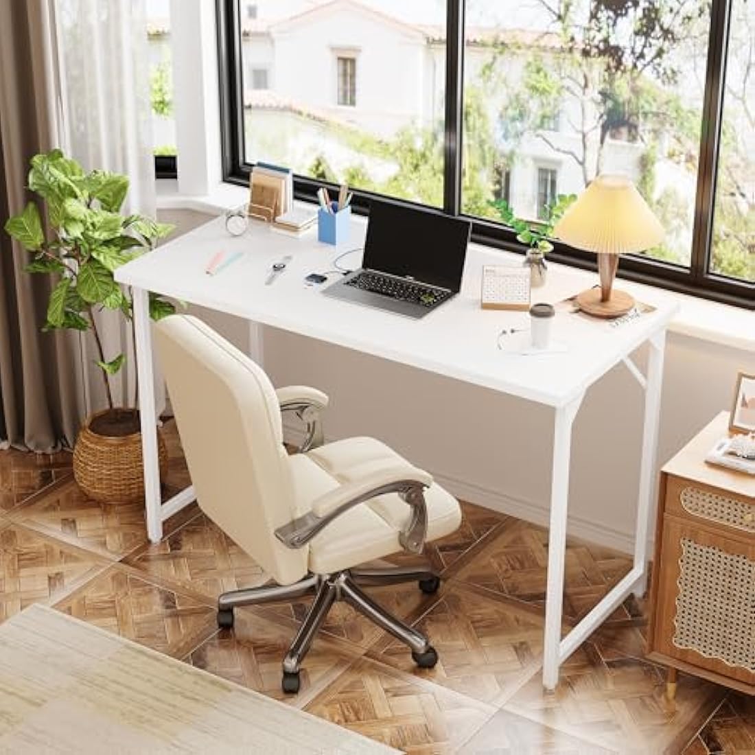 Jolof Store 100cm Computer Desk – Modern White Home Office Study Table