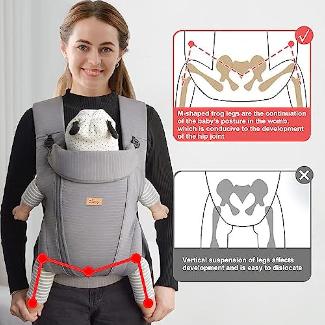 CUBY Breathable Mesh Baby Carrier – Ergonomic Newborn to Toddler Wrap