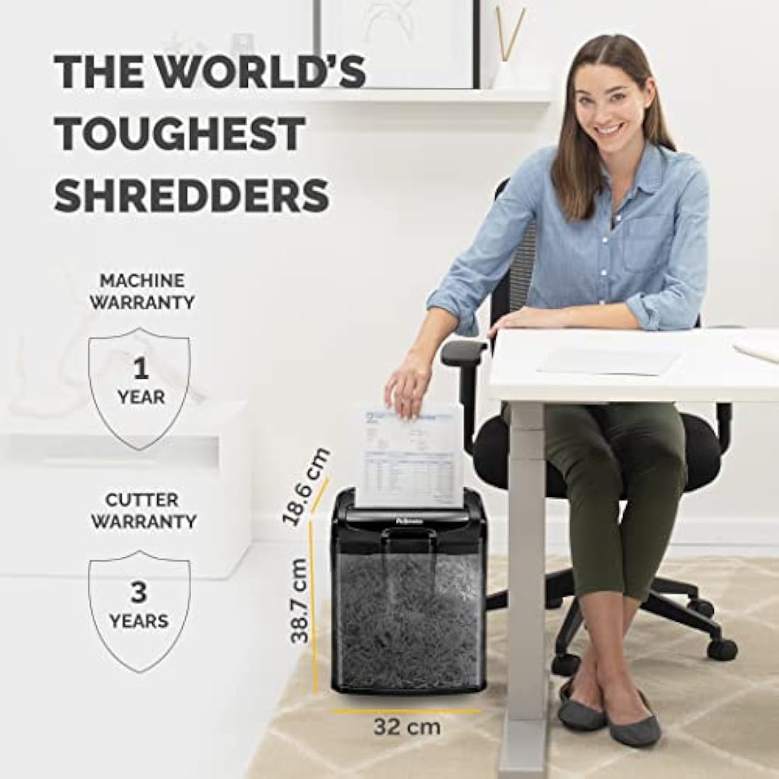 Fellowes Powershred M-7CM 7-Sheet Cross-Cut Paper Shredder | Black