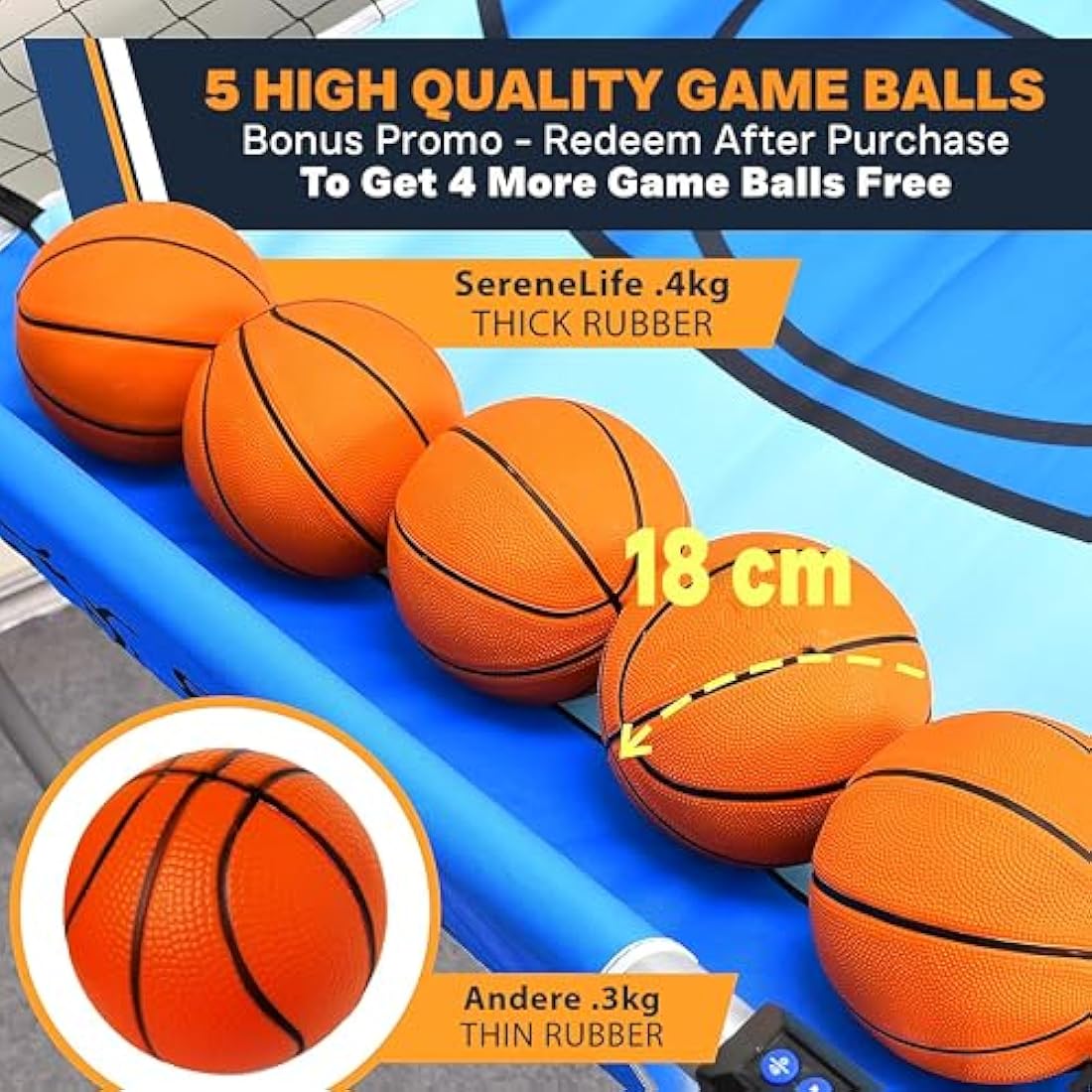 SereneLife Dual Shot Basketball Arcade Game – Foldable Indoor Hoop