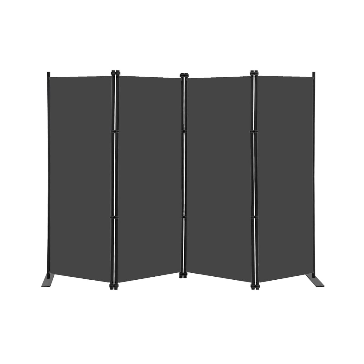 KEORTUN 4-Panel Room Dividers and Folding Privacy Screens 203W x183H cm Office Partition Freestanding Divider for Home Office, Grey - image 1
