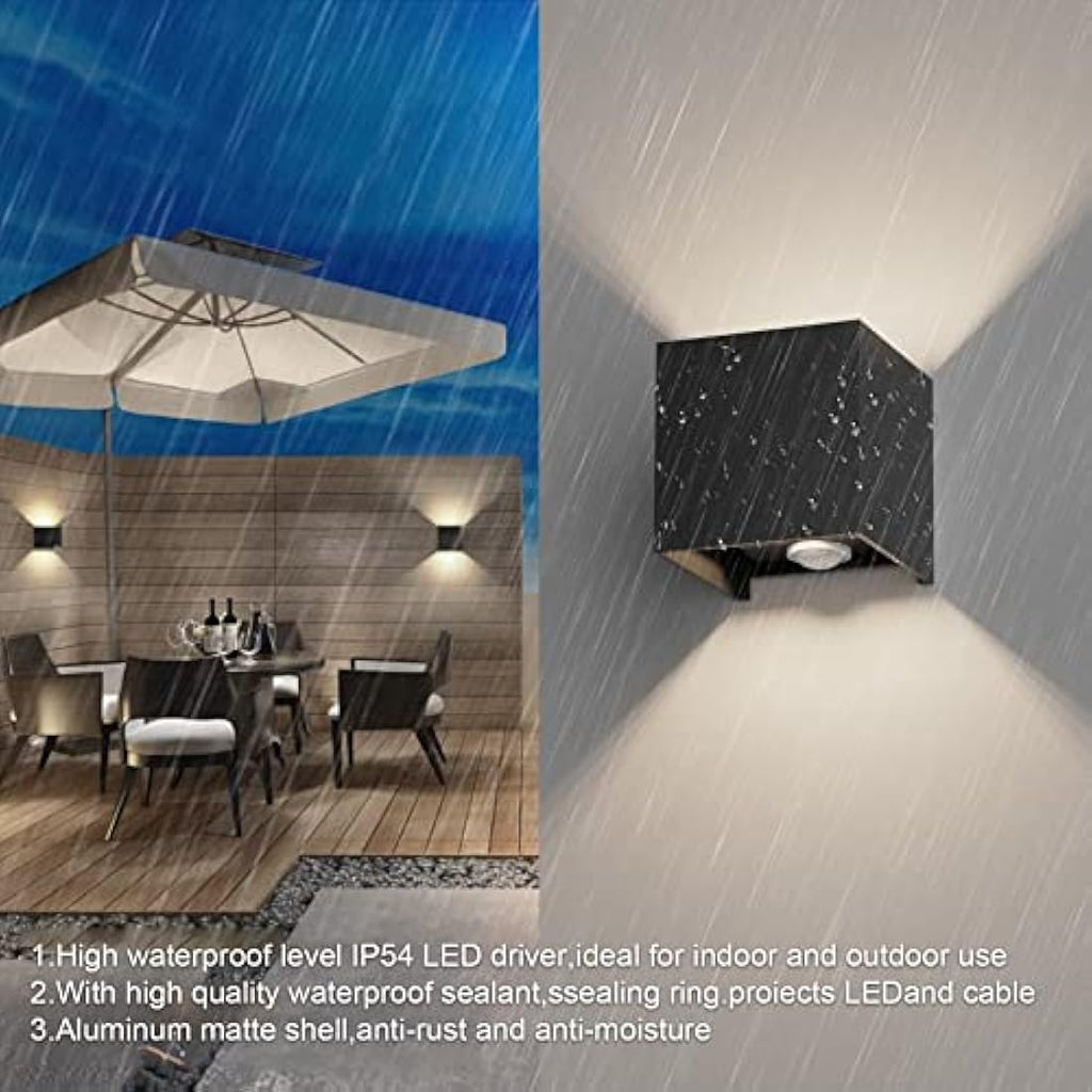 Klighten Outdoor Wall Light with Motion Sensor - IP54 Waterproof 2PCS