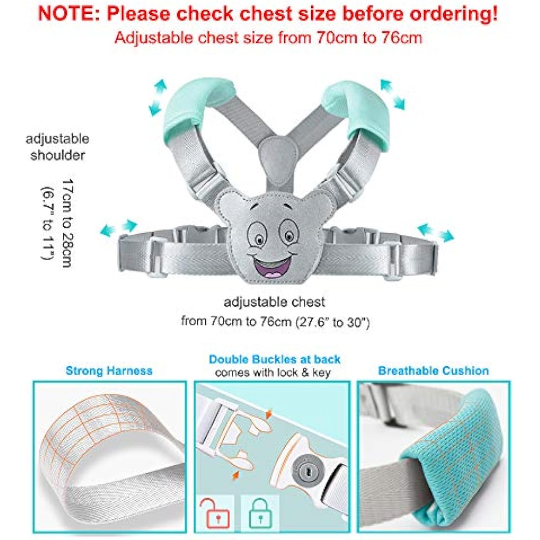 SMBOX 3-in-1 Baby Reins Walking Harness | Anti Lost Safety Wrist Link