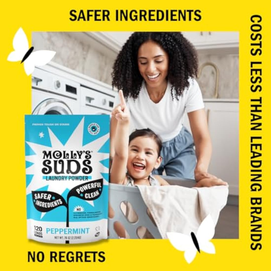 Molly's Suds Natural Laundry Detergent Powder – Peppermint, 70 Loads