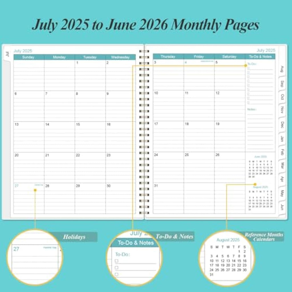 2025 Weekly & Monthly Planner – 8.5" x 11" Blue Flower