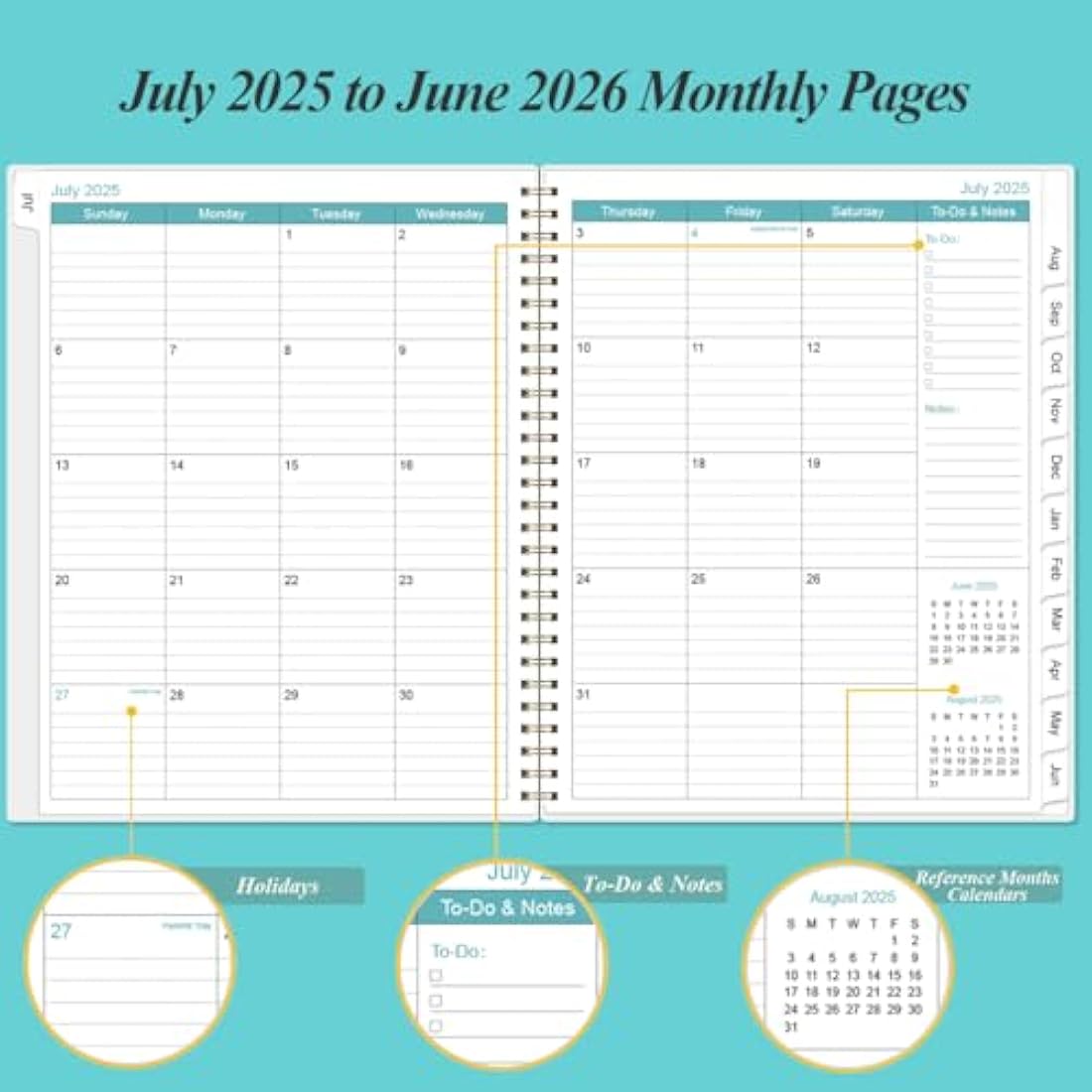 2025 Weekly & Monthly Planner – 8.5" x 11" Blue Flower