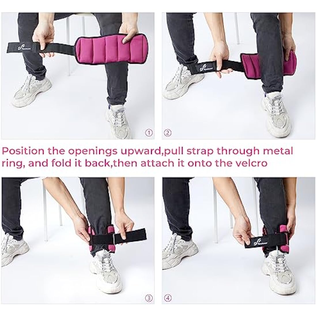 Sportneer Adjustable Ankle Weights Set | Neoprene Wrist Straps 0.9-4.5kg