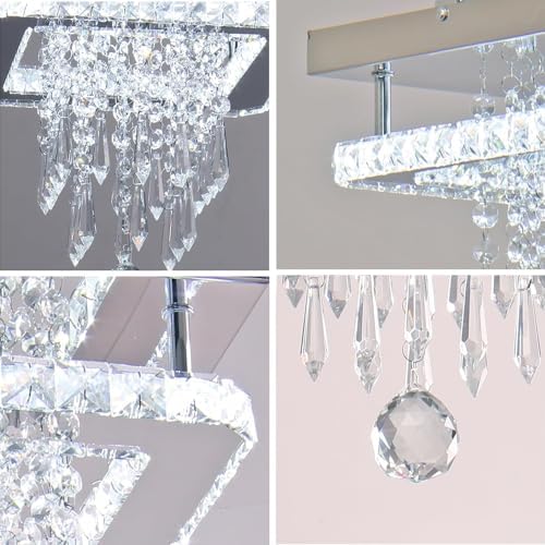 Modern K9 Crystal Square LED Flush Mount Ceiling Light