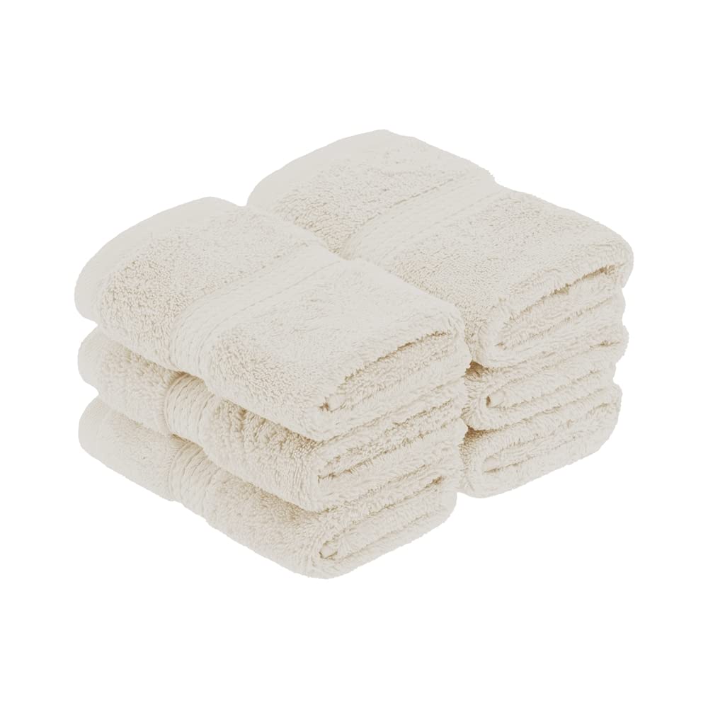 100% Cotton Face Towel Set | 900 GSM Luxury Cream - 6 Pack
